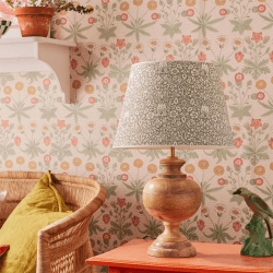 Image showing the Morris & Co. Straight Empire Shade, 40cm, Leafy Arbour Borage product.