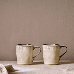 Image showing the Malia Set of 2 Mugs, 380ml, Cream product.