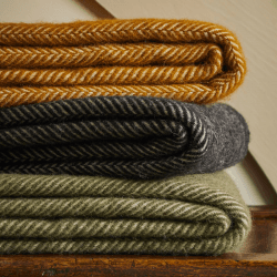 Image showing the Fishbone Throw, 150 x 183cm, Olive product.