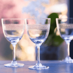 Image showing the Bands Set of 6 Crystal Wine Glasses, 250ml, Clear product.
