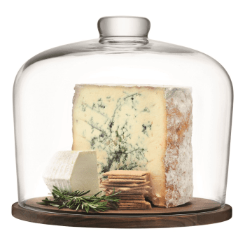 Image showing the City Dome with walnut base, D32cm, clear product.