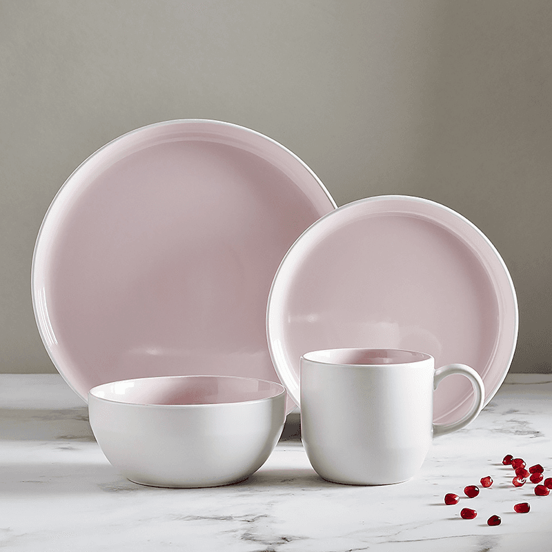 Oslo 16 Piece Dinnerware Set, Pink