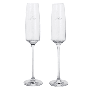 Image showing the Mrs & Mrs Elevate Set of Two Flutes, 170ml, Clear product.