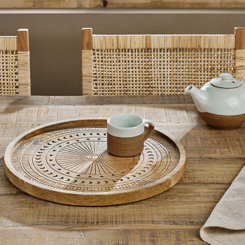 Image showing the Namuna Mango Wood Tray, 40 x 40cm, Natural product.