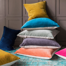 Image showing the Velvet And Linen Backed Square Cushion, Slate product.