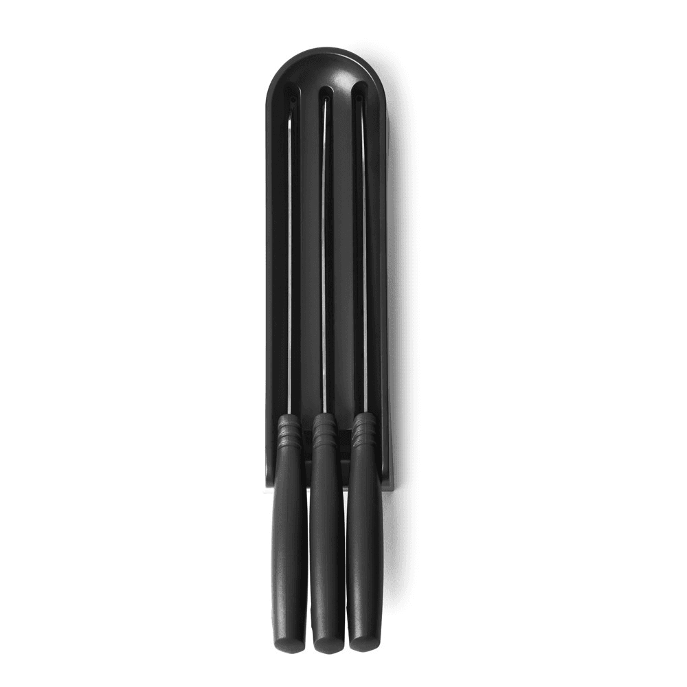 Tasty+ Knife block with knives, H6.5 x W35.5 x D9cm, Dark Grey