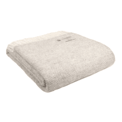 Image showing the Fishbone Throw, 150 x 183cm, Silver Grey product.