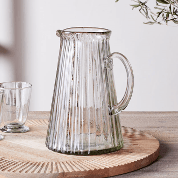 Image showing the Minati Ribbed Glass Jug, 2.5L, Clear product.
