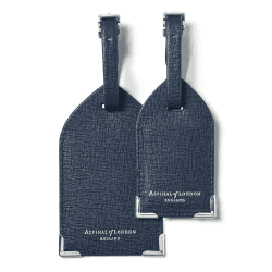Image showing the Set of 2 Luggage Tags, Navy Saffiano product.