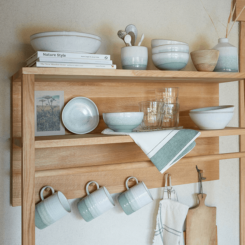 Set of 4 Medium Plates, D21.5cm, Kiln Green