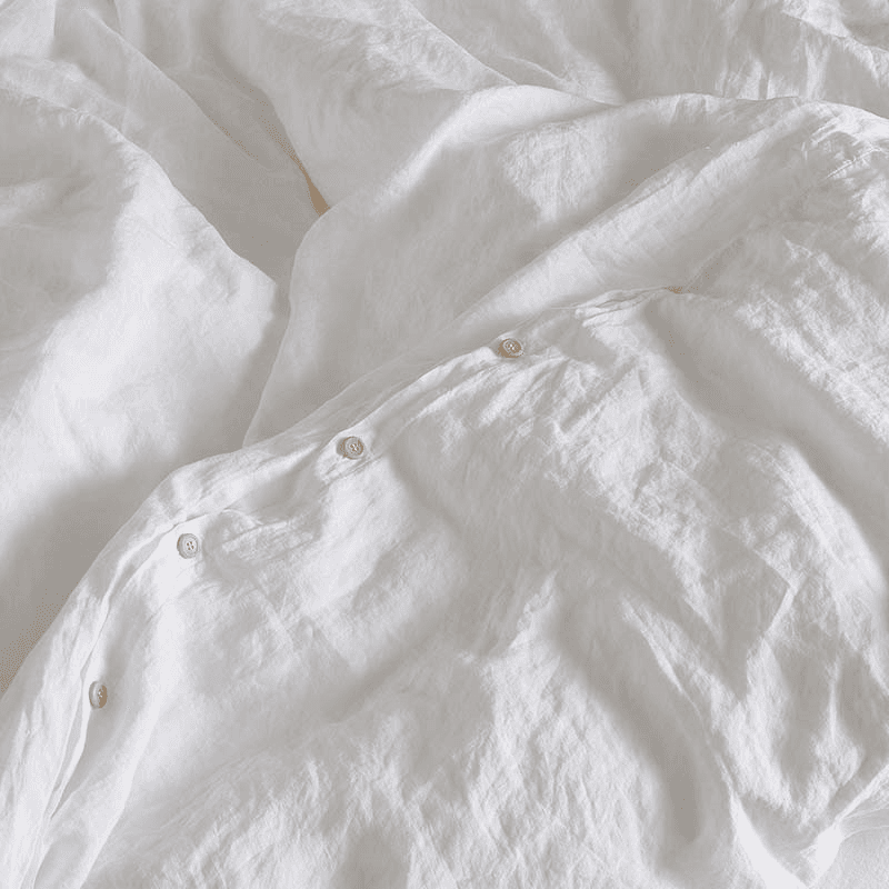 Linen Duvet Cover, Super King, Snow