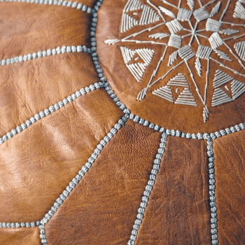 Image showing the Moroccan Pouffe Cover Tan, Tan product.