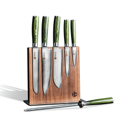 Image showing the Japanese Damascus 6 Piece Knife Set & Block, Steel product.