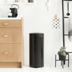 Image showing the newIcon Pedal bin, 30 litre, Matt Black product.