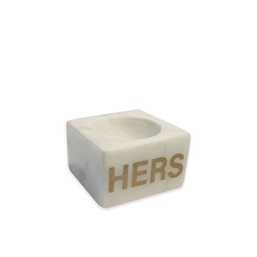 Hers Egg Cup, L5.5 x W5.5 x H3.5cm, White