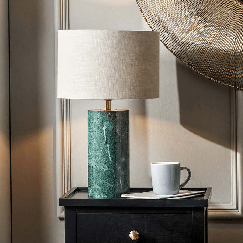 Kiorini Table Lamp Base, H35cm, Green Marble