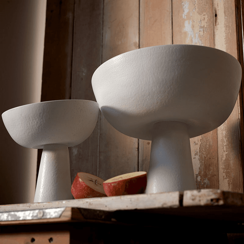 Terra Bowl on Stand, D30cm, Stone