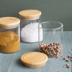 Image showing the Glass Set Of 3 Spice Canisters, 75ml, Clear product.