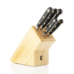 Image showing the Oxford 5 Piece Knife Block Set, Brass Rivet product.