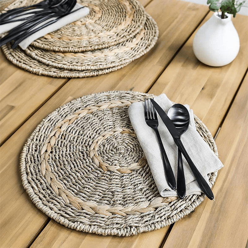 Bayford Set of 4 Woven Placemats, D35cm, Natural