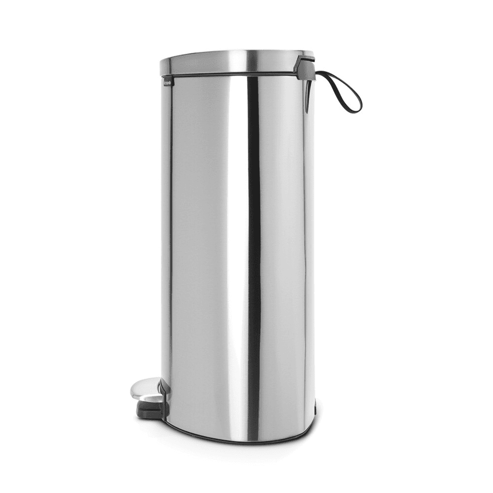 Flatback+ Space Saving Pedal bin, silent, 40 litre, Matt Steel, Fingerprint Proof
