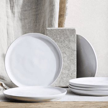 Image showing the Portobello Set of 6 Dinner Plates, D28cm, White product.