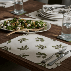 Image showing the Acorn &  Oak Set of 2 Fabric Placemats, L30 x W40cm, Natural product.