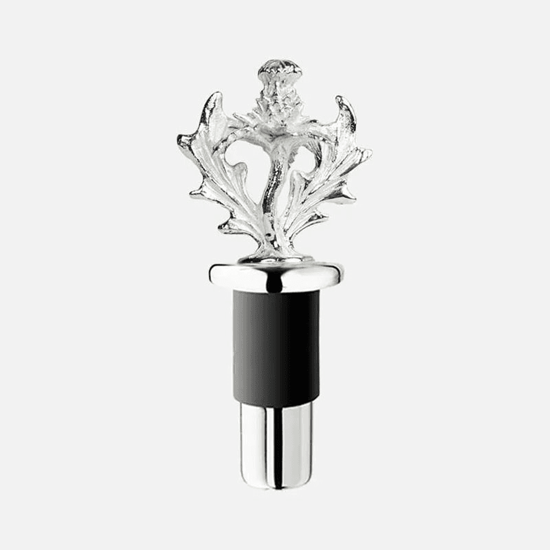 Thistle Silver Plated Bottle Stopper, 9.5 x 4cm, Silver