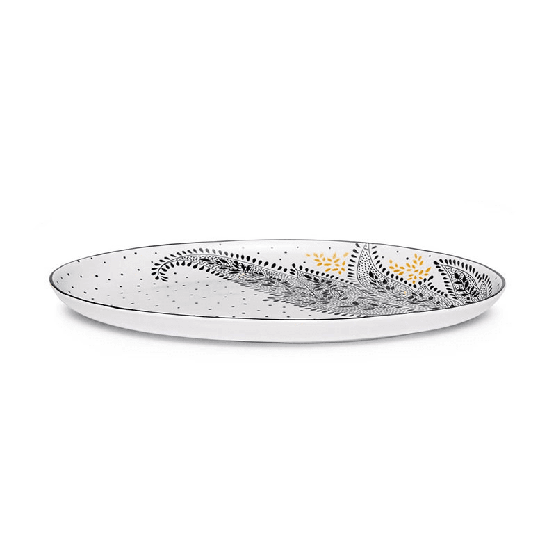 Artisanne Noir Serving Platter, L32 x W18cm, Monochrome
