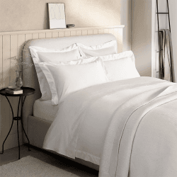 Image showing the Pembridge Supima 400 Thread Count Deep Fitted Sheet, Super King, White product.