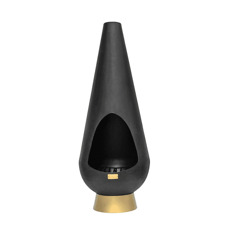 Leo Outdoor Fireplace, H120 x W46cm, Black/Gold