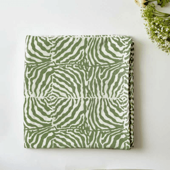 Image showing the Zebra Tablecloth, 145 x 300cm, Green product.
