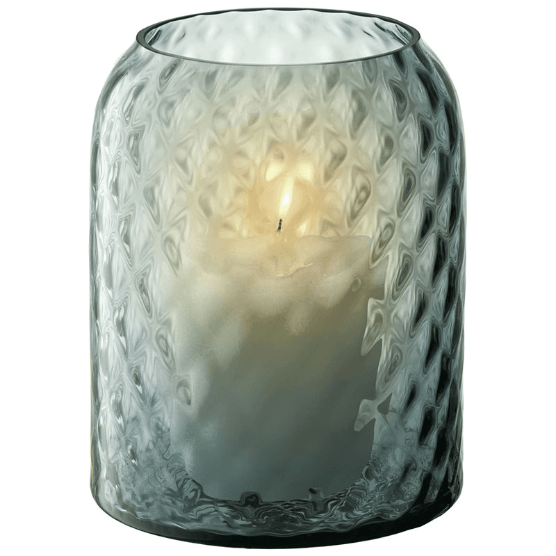 Dapple Vase/Lantern, H16cm, Water Blue