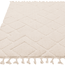 Image showing the Arianna vanilla shaggy moroccan rug, 200 x 290cm, Cream product.