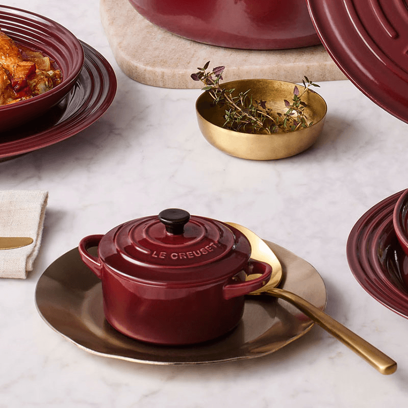 Stoneware Petite Round Casserole, 250ml, Garnet