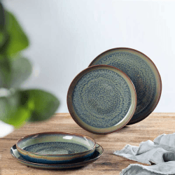 Image showing the Crafted Breeze 4 Piece Dinnerware Set, Green product.