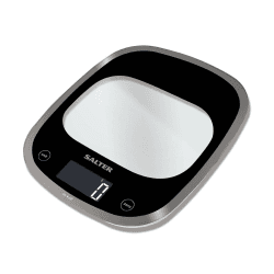 Image showing the Curve Glass Electronic Digital Kitchen Scales, Black product.
