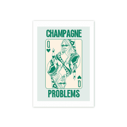 Image showing the Honey Island Studio Champagne Problems Print, 42 x 30cm, Green product.