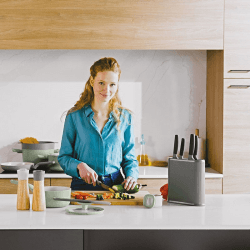 Image showing the Leo Balance 6 Piece Knife Block, Grey product.