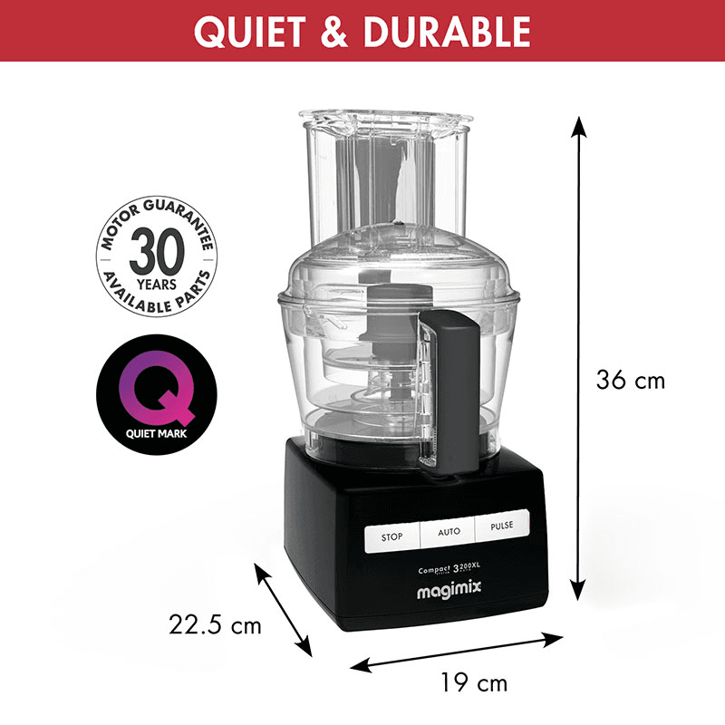 3200 XL Food Processor 18373, 2.6L, Black