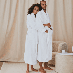 Image showing the Organic Cotton Small Classic Robe, White product.