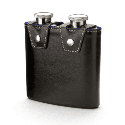Image showing the Double Hip Flask, H11.5 x W11.5cm, Black product.