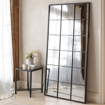 Image showing the Fulbrook Leaning Mirror, H180cm, Black product.