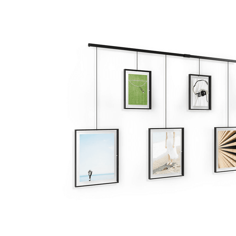 Exhibit Set of 9 Hanging Photo Frames, Black