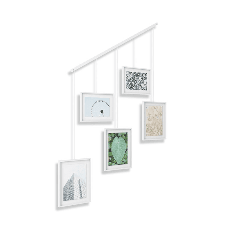 Exhibit Set of 5 Hanging Photo Frames, White
