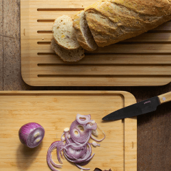 Image showing the Bamboo 2-In-1 Cutting  Bread Board, 34 x 23.5cm, Natural product.