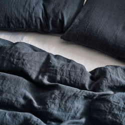 Image showing the Linen Pair of Standard Pillowcases, Ink product.