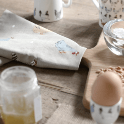 Image showing the Lay A Little Egg Hen Set of 2 tea towels, 45 x 65cm product.