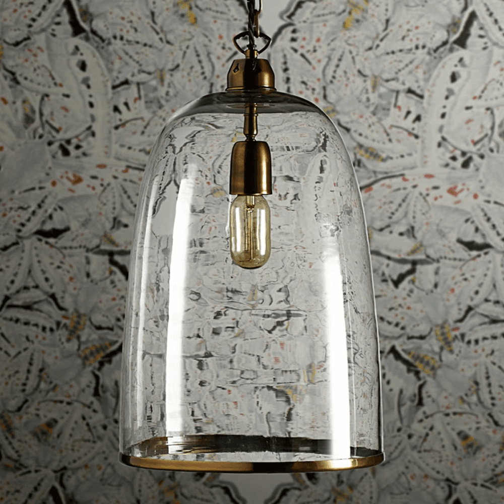 Percy Medium pendant light, D24 x H33cm, Brass Chain
