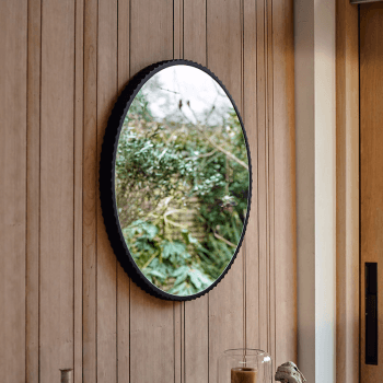 Image showing the Scallop Edge Mirror, D70cm, Black product.